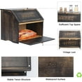 thumbnail image 4 of Double Layer Large Bread Box for Kitchen Counter, Retro Design Wooden Large Capacity Bread Storage Bin (Vintage Black), 4 of 14