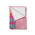 thumbnail image 2 of Anime Soft Flannel Fleece Throw Blanket, Kawaii Lettering with Donut and Coffee Smiling Cartoon Characters Pink Backdrop, Cozy Plush for Indoor and Outdoor Use, 50" x 60", Multicolor, by Ambesonne, 2 of 6