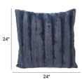 thumbnail image 3 of Cheer Collection Decorative Faux Fur Throw Pillows 24" x 24", Set of 2 - Blue, 3 of 5