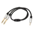 thumbnail image 2 of Divisor de doble conector para guitarra, cine y altavoces Cable de audio en Y de 3,5 mm a 6,35 mm, 2 of 8