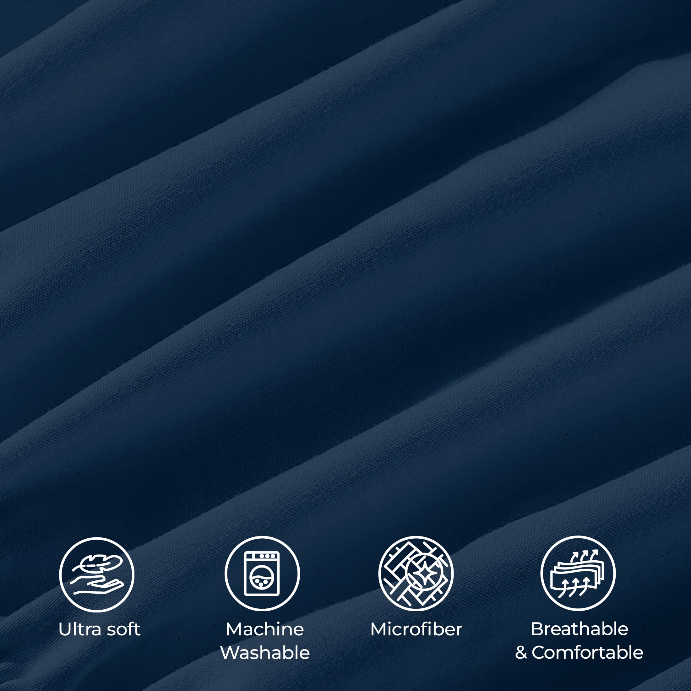 Elegant Comfort Deep Pocket Full Sheet Set, Deep Pocket Soft Microfiber Bed Sheets, Navy Blue