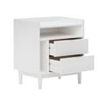 thumbnail image 5 of Walker Edison Mid-Century Modern 2-Drawer Wood Nightstand, Solid White, 5 of 20