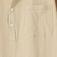 thumbnail image 6 of Kilaqueen Shirts for Men Cotton Linen Henley Button Crew Neck Short Sleeve Pullovers Solid Color Casual Beach Vacation Tops, 6 of 6