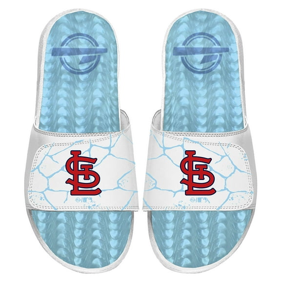 Men's ISlide White St. Louis Cardinals Ice Gel Slide Sandals