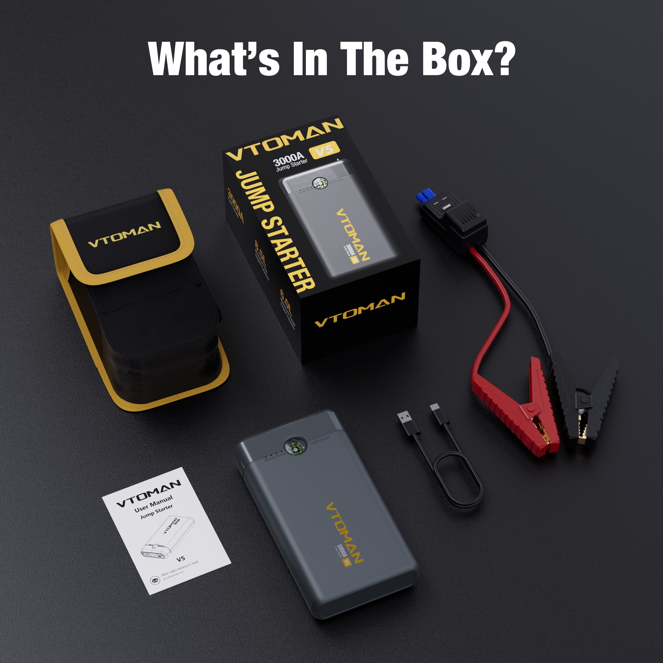 Clearance! VTOMAN V5 Jump Starter for Car, 3000A Car Battery Jumper Starter for 12V Vehicles (8.5L Gas/6L Diesel)