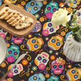 thumbnail image 5 of Halloween Tablecloth 52×70 Inch Rectangular, Dia de Muertos Mexico Day of The Dead Sugar Skulls Flower Washable Table Cover for Party Picnic Dinner Decor, 5 of 6