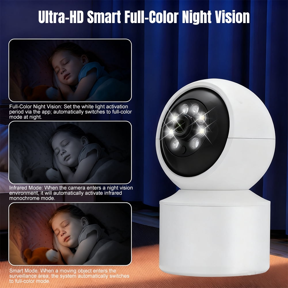 KEPEAK Indoor Wired PTZ Security Camera,1080P HD, Pan 355°Tilt 90°,24/7 Recording,AI Human Tracking,Night Vision,Two-Way Audio,32GB SD Card Included