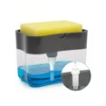 thumbnail image 3 of 2pc Kitchen Soap Dispenser And 5pcs Sponge Holder Soap Pump Dispenser With Sponge Rack Plastic Dishwashing Liquid Squeezer Container Kitchen,White, 3 of 4