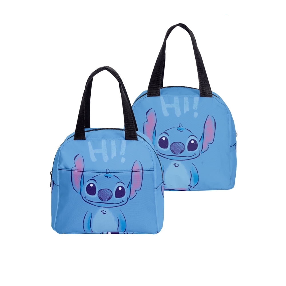 Classic Cartoon Lilo And Stitch Pattern Women Thermal Insulated Lunch Messager Bag For Picnic 
