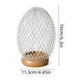 thumbnail image 3 of VAIFTILNO Stylish Candle Holder, 6.3in Clean Iron Cage Candle Stand Aroma Lamp Decor with Elongated Lampshade, Wood Base, for Tabletop, Home (White), 3 of 7