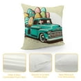 thumbnail image 4 of JRXY Hello Easter Bunny Eggs Truck Decorative Throw Pillow Covers, Spring Welcome Peeps Retro Porch Outdoor Home Decor, Floral Farmhouse Stripes Holiday Sofa Couch Cushion Case White, 4 of 5