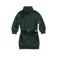 thumbnail image 1 of Col Roulé Tricoté Manches Longues avec Ceinture pour Petites Filles, 2-7 Ans, 1 of 14