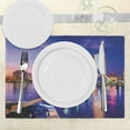 thumbnail image 3 of Ambesonne United States Place Mats Set of 4, Jacksonville City, Standard Size, Royal Blue Pale Pink, 3 of 6