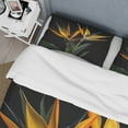 thumbnail image 4 of Designart "Flowers Amidst the Birds of Paradise I" Floral Bedding Covert Set - Birds Of Paradise Orange Traditional Bed Set With 2 Shams, 4 of 6