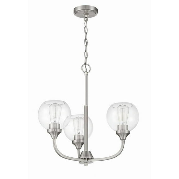 3 Light Chandelier in Traditional Style-19.63 inches Tall and 20 Inche Wide-Brushed Polished Nickel Finish Bailey Street Home 139-Bel-4652598