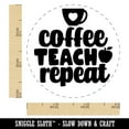 thumbnail image 2 of Coffee Teach Repeat Teacher Self-Inking Rubber Stamp Ink Stamper - Red Ink - Small 3/4 Inch, 2 of 7