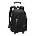 thumbnail image 1 of Bunblic Rolling Backpack Trolley Suitcase Portable Multifunctional Removable Trolley Computer Bag Wheeled Laptop Backpack for Camping Green 2 Small Wheels, 1 of 8