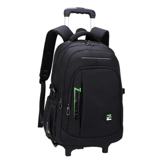 funtasica Sac à Dos à Roulettes Portable Bagage à Main pour Voyage d'Affaires d'Une Nuit Vert 2 Petites Roues