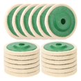 thumbnail image 1 of 18 Pack 4 Inch Round Wool Felt Disc Wheel Pad, for 100 Angle Grinder, Buffing Polishing Buffer Bore Dia Green, 1 of 5