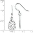 thumbnail image 4 of Sterling Silver Jbsp's Polished Shepherd Hook Dangle Earrings (32 X 10) Made In India va49, 4 of 5