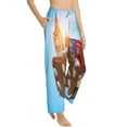 thumbnail image 2 of Uemuo Trip to London Pattern Women's Wide Leg Palazzo Lounge Pants with Pockets Light Weight Loose Comfy Casual Pajama Pants-XX-Large, 2 of 9