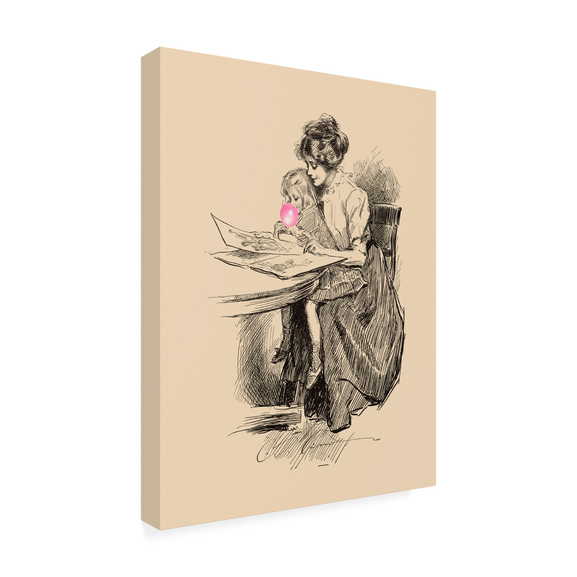 Canvas Wall Art - Alicia Longley 'Victorian Ladies Misbehaving VI' Wall Art for Living Room, Bedroom, or Office Décor by Trademark Fine Art - 24 x 32 Inches