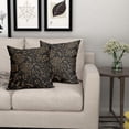 thumbnail image 3 of Boho Pillow Covers 18X18 Inch Set of 2 Black Gold Floral Leaves Decorative Pillow Cases Vintage Flower Leaf Cotton Linen Cushion Case Farmhouse Home Decor for Sofa Couch Porch Outdoor, 3 of 6