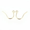 thumbnail image 2 of E368 - 100 pcs 304 Stainless Steel Golden Earring Hooks with Loop Hole - 18mm x 18mm - Hypoallergenic! Tarnish Resistant!, 2 of 3
