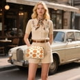 thumbnail image 6 of FORMRS Women Crossbody Purse with Chain Strap Vegan Leather Shoulder Handbag, Orange Geometric Pattern, 6 of 7