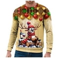 thumbnail image 2 of GDREDA Chandail Sans Capuche pour Homme - Haut de Sport Polyvalent d'Hiver à Col Rond pour Tenue de Rue Décontractée g,L, 2 of 4