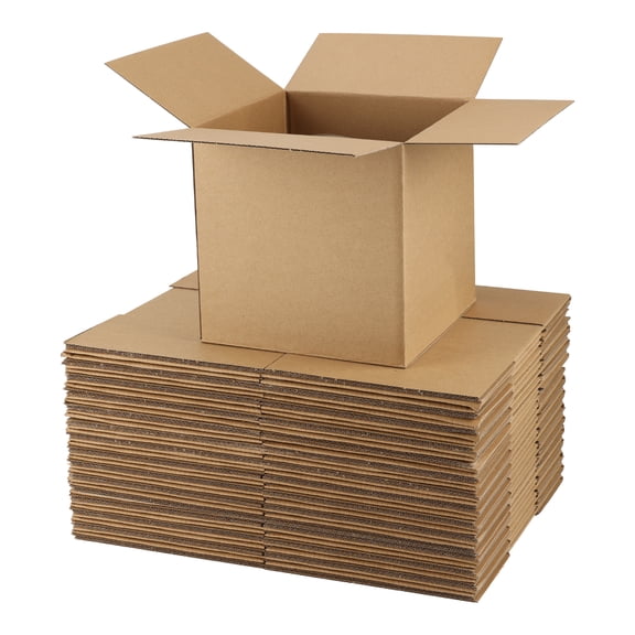 7x7x7 Inch Sturdy Brown Cardboard Boxes Set of 25, Durable Stackable for Storage and Shipping