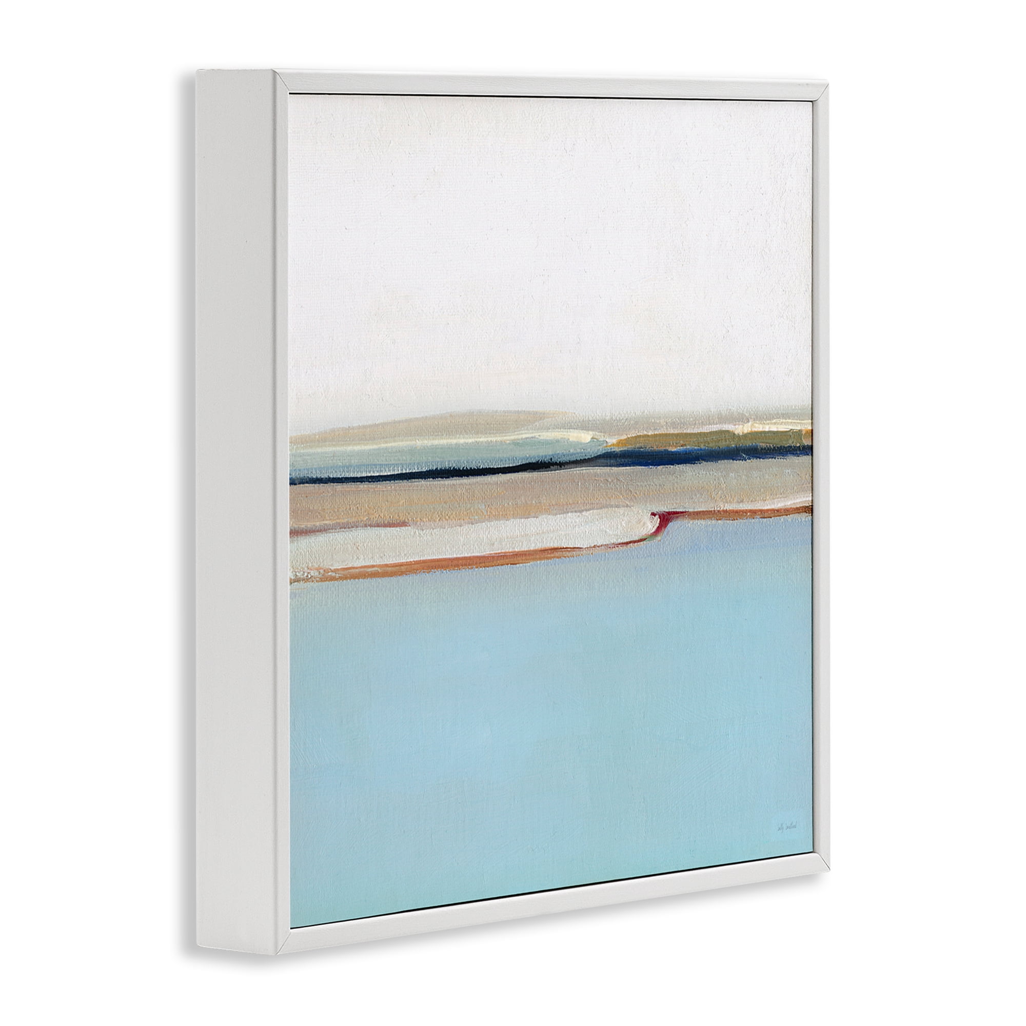 Stupell Industries Serene Minimal Shoreline at Dawn White Framed Giclee Art, design by Sally Swatland