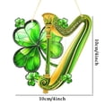 thumbnail image 3 of HuiXinOu Irish Shamrock Hanging Ornament, Window Suncatcher Decor, Green White Orange Holiday Design, Suitable for Tree, Door, Wall, Home Indoor Outdoor Festive Decor, 3 of 9