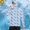 thumbnail image 2 of BiZtdJrK Camo Fishing Shirt for Men Hodded Sun Shirts with Mask Long Sleeve UV Sun Protection Tops Summer Lightweight Breathable Hoodies Light Blue L, 2 of 6