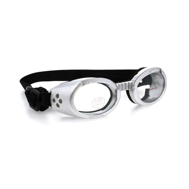 Doggles ILS UV Protection Clear Lens Dog Goggles, Silver, XSmall