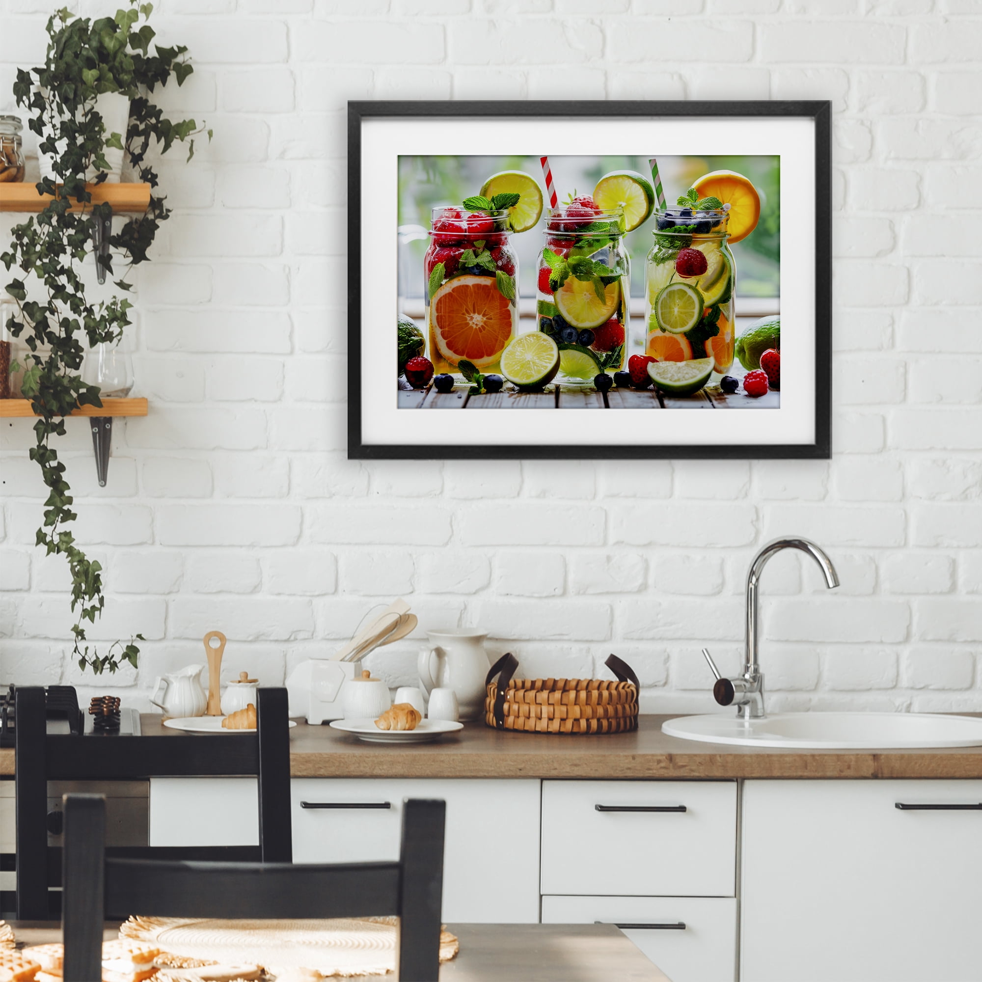 Stupell Industries Vibrant Citrus & Berry Infusion Black Framed Print Under Glass, design by Lazar Studio