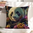 thumbnail image 6 of panda bear flowers butterflies Linen toss pillowcase decoration pillowcase gifting preferred 20x20 inch cushion cover 4 sets sofa pillowcase sofa bedroom living room car, 6 of 8