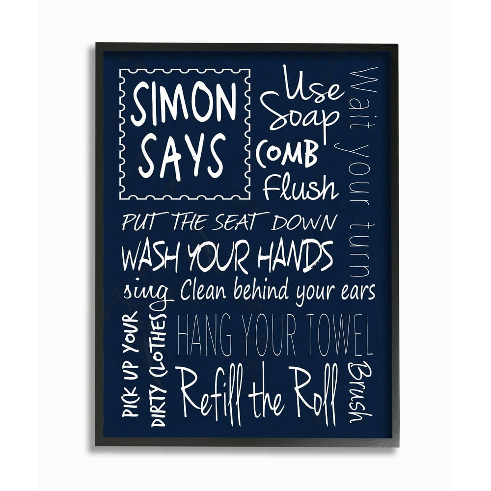 The Stupell Home Decor Collection Simon Says Bath Rules Chalkboard