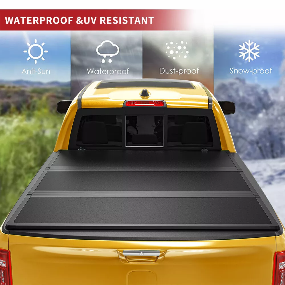 RVNI 5.2FT Hard Tonneau Cover Tri-Fold For 2015-2023 2024 Chevy Colorado GMC Canyon Truck