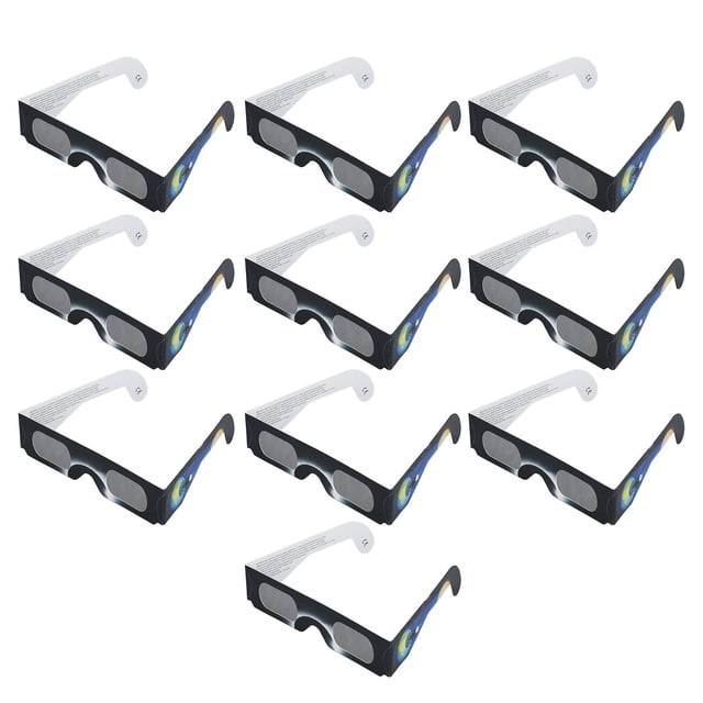 10 Gafas de Visión de Eclipse Solar, Protectión Opular, Gafas de Observación de Eclipse para observación de manchas solares al aire libre