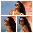 thumbnail image 3 of Gafas de sol polarizadas hexagonales VANLINKER negras para mujer, 3 of 5