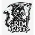 thumbnail image 2 of Black Cat Grim Reapurr Adult White Long Sleeve Hoodie-Medium, 2 of 3