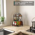 thumbnail image 4 of 2 Tier Corner Bathroom Sink Vanity Organizer Countertop Shelves  Metal Corner Spice Seasoning Rack Shelf Organizer Count, 4 of 8