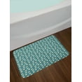 thumbnail image 2 of Space Bath Mat, Stars and Astronaut Bears on a Slate Blue Background, Plush Bathroom Decor Mat with Non Slip Backing, 29.5" X 17.5", Teal Multicolor, by Ambesonne, 2 of 2
