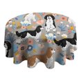 thumbnail image 4 of Cavalier King Charles Spaniel Dog and Flower Round Tablecloth 60"x60",Wrinkle Wipeable Table Cloth for Kitchen Dining Room Picnic Patio Party, 4 of 6