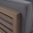 thumbnail image 5 of Cascada Outdoor Acacia Wood Right Arm Loveseat and Coffee Table Set with Cushion, Gray and Dark Gray, 5 of 6