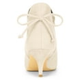 thumbnail image 3 of DARING DIVA Women's Pointy Toe Kitten Heel Ankle Booties Beige 8.5, 3 of 7