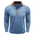 thumbnail image 4 of Kalauyu Men's Casual Shirts Classic Long Sleeve Basic Button T-Shirt Lightweight Cotton Golf Tops with Pocket, 4 of 6