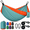 Cyan Orange, variant on Light Orange Camping Hammock Single Or Double Travel Swing For Beach Hiking