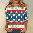 thumbnail image 2 of Formal Shirts Women, Casual 3/4 Length Sleeve 4Th Of July Collar Pullover Top Red White And Royal Blue T Shirt Tops For Women 2025 Going Out Long Tops Womens Shirt Tops (S, Multicolor) ZMTing, 2 of 4